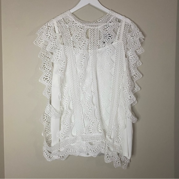 City Chic Martina Lace Blouse in White - Picture 2 of 8